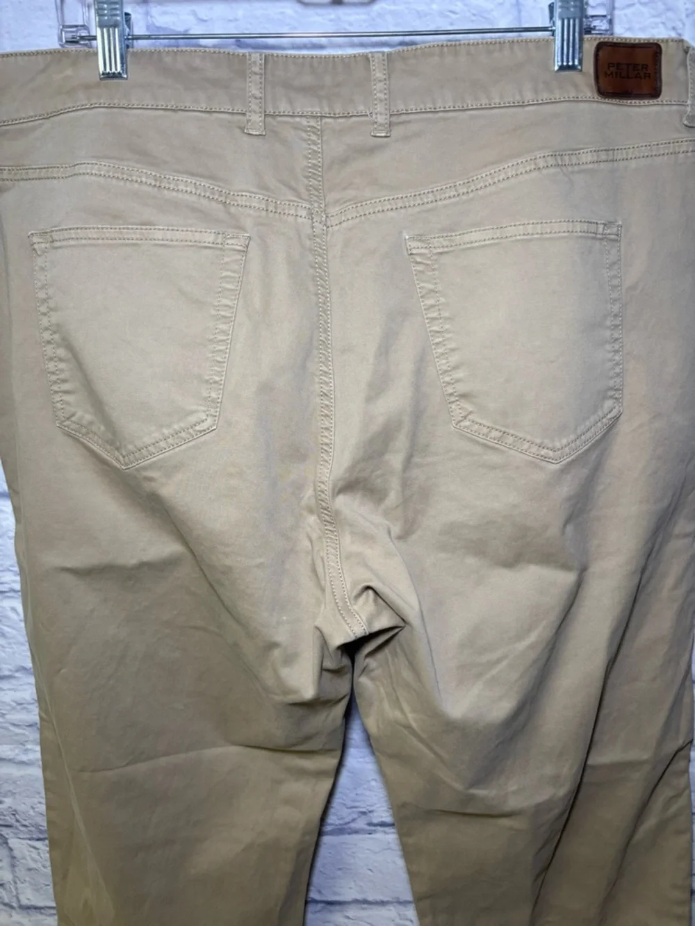 Peter Millar Crown Pants Mens 40x28 Crown Sport Five Pocket Khaki Cotton Canvas